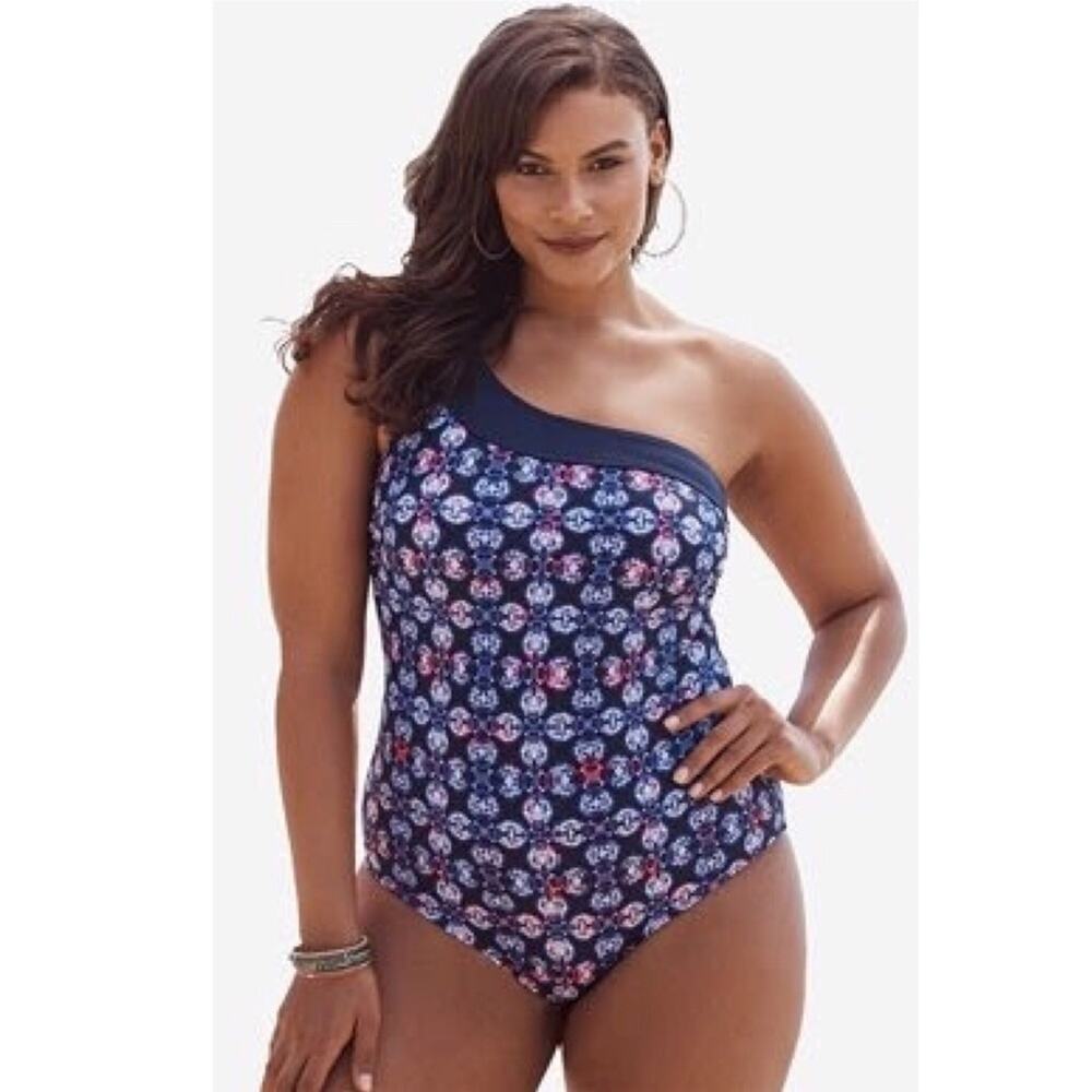 NWT Swimsuits for All one shoulder one piece Swimsuit 14